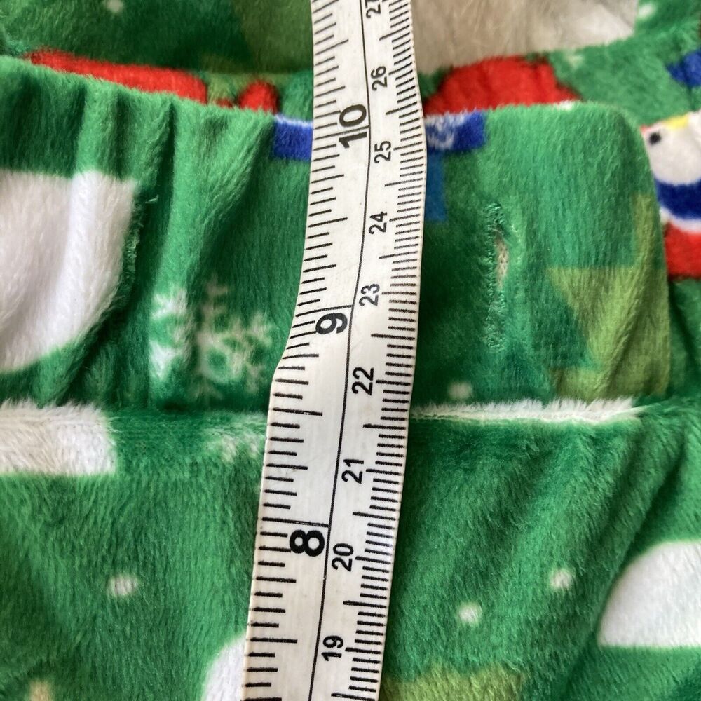 Mad Engine Pajama Pants Sz L Christmas Lounge Green Santa Snow Festive Unisex - Picture 5 of 10